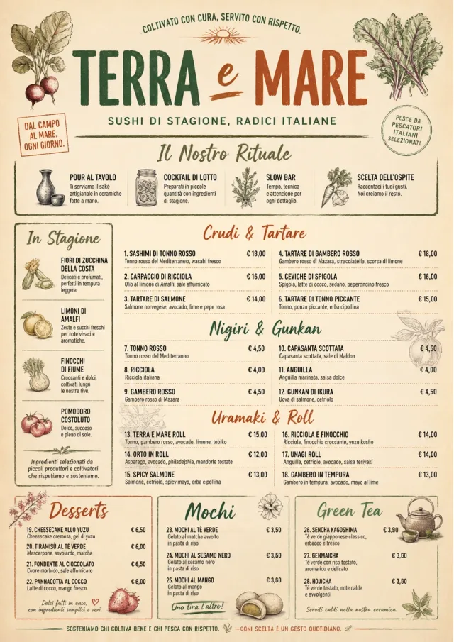Farm Table Rustic sushi-menu menu template preview