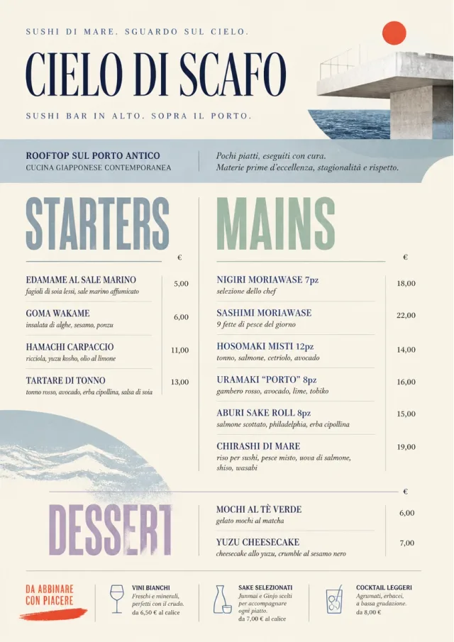 Chef Carte Brève sushi-menu menu template preview
