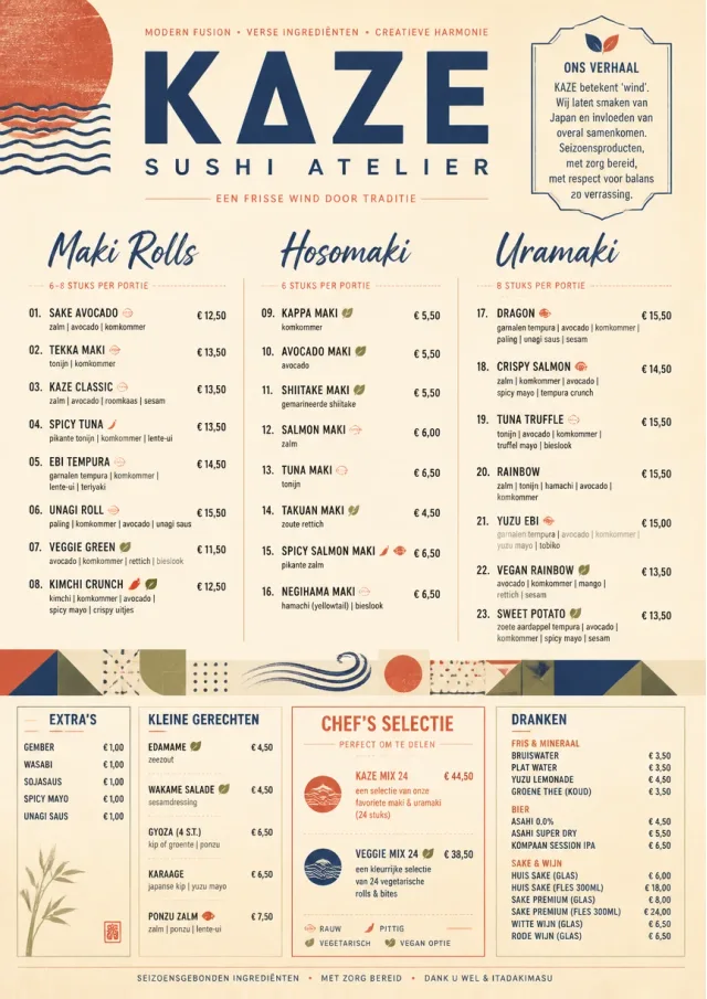 Modern Fusion sushi-menu menu template preview
