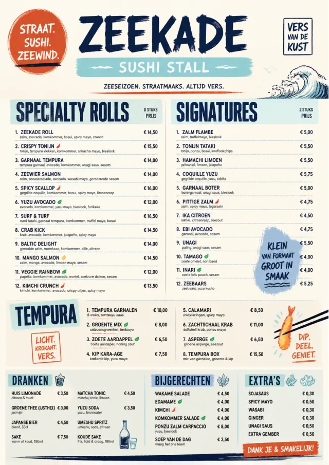Street Stall Energy sushi-menu menu template preview