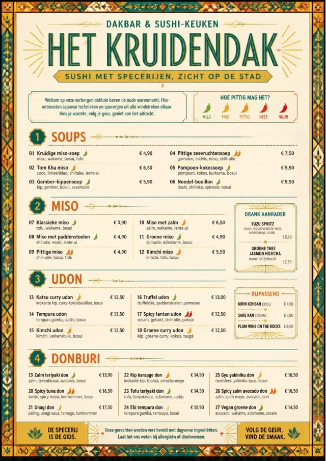 Spice Market Bold sushi-menu menu template preview