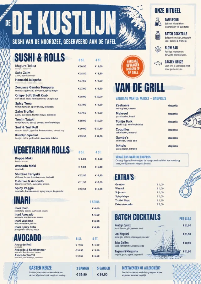 Coastal Regional sushi-menu menu template preview
