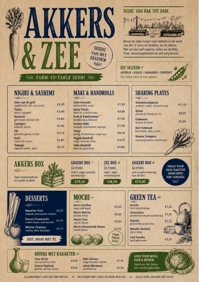 Farm Table Rustic sushi-menu menu template preview