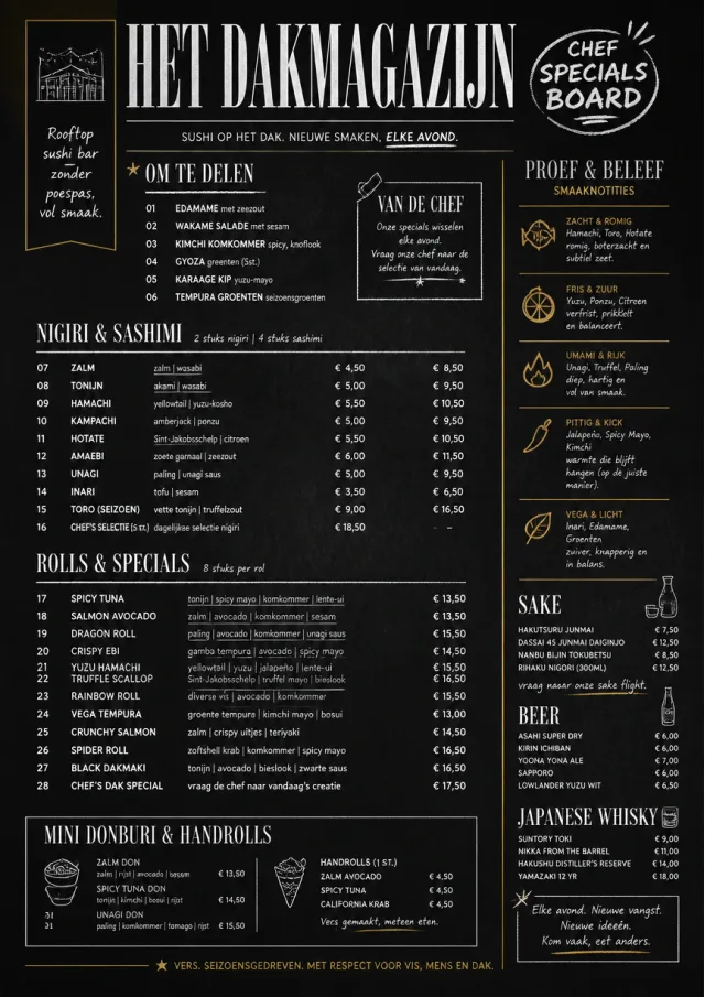 Chef Specials Board sushi-menu menu template preview