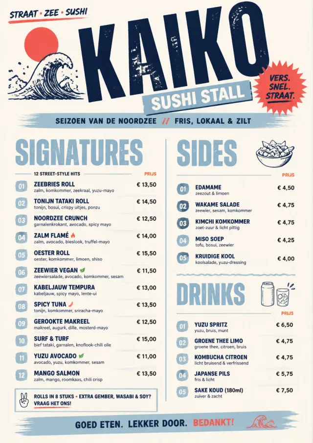 Street Stall Flyer sushi-menu menu template preview
