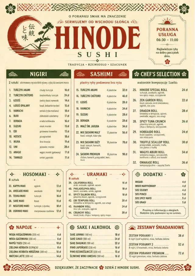 Heritage Tradition sushi-menu menu template preview