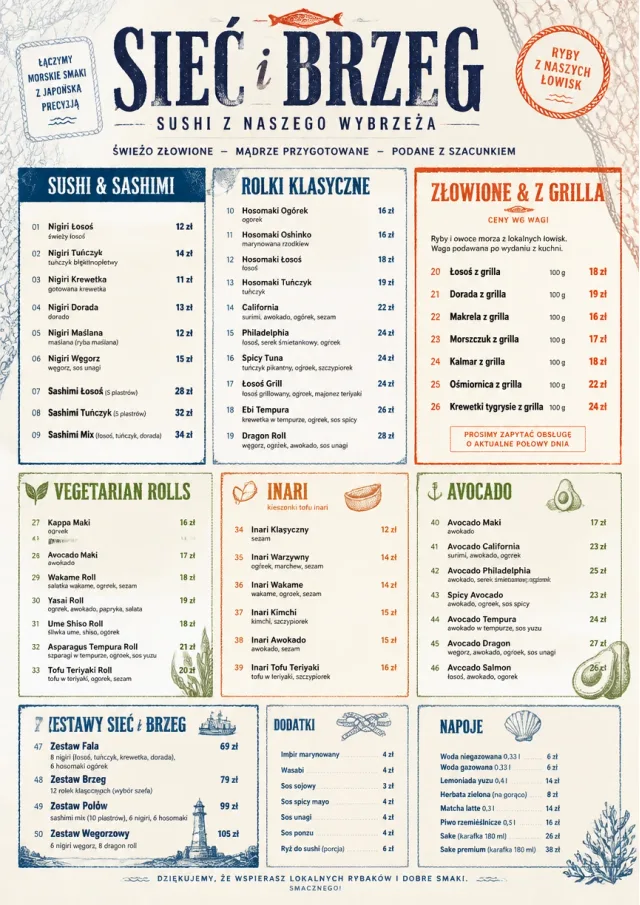 Coastal Regional sushi-menu menu template preview