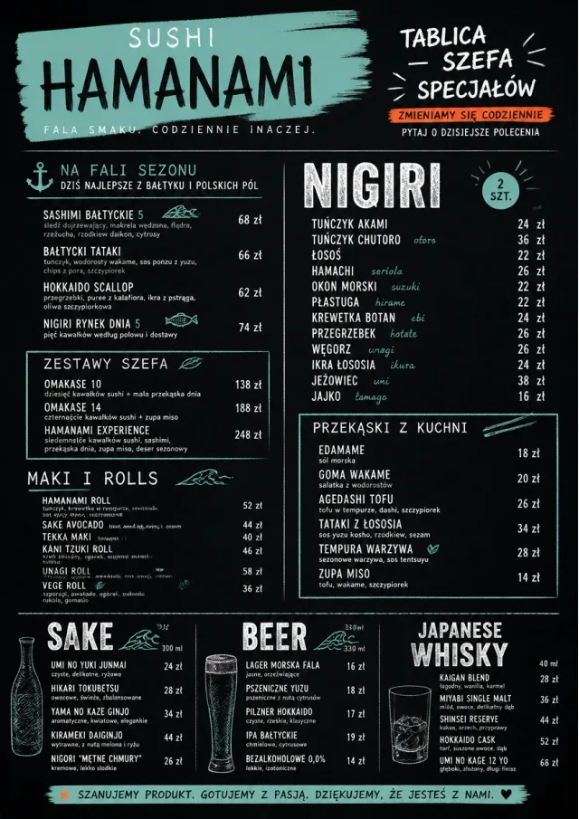 Chef Specials Board sushi-menu menu template preview