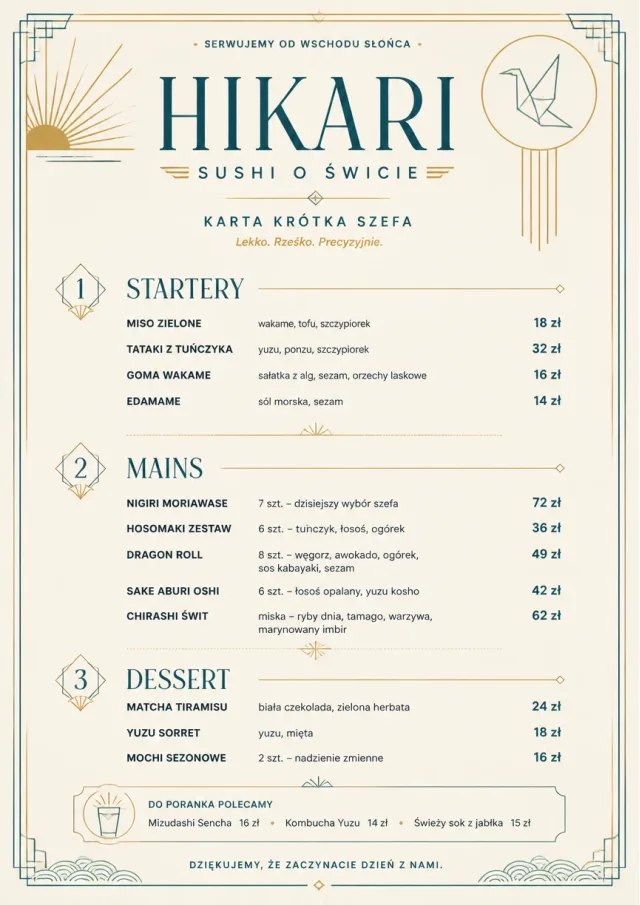 Chef Carte Brève sushi-menu menu template preview