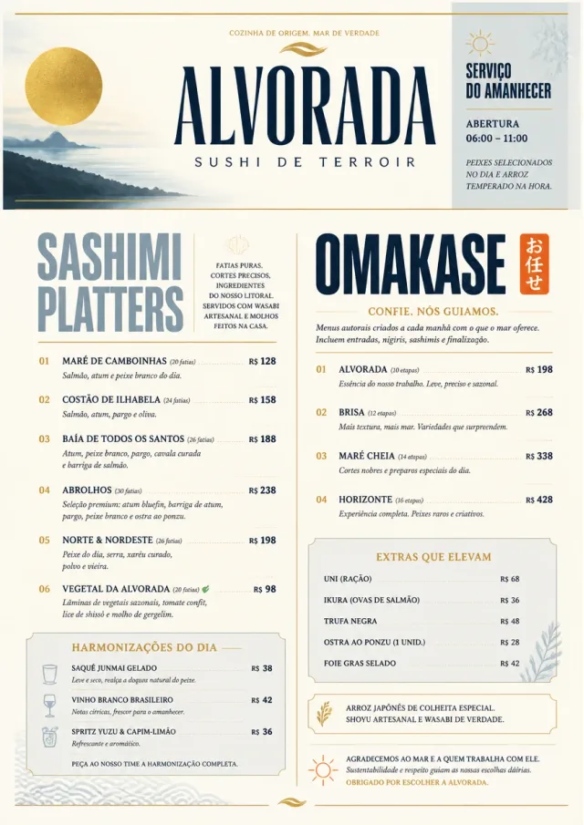 Fine Regional sushi-menu menu template preview