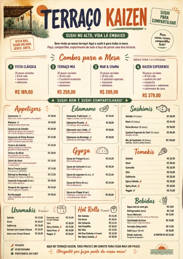 Family Style Feast sushi-menu menu template preview