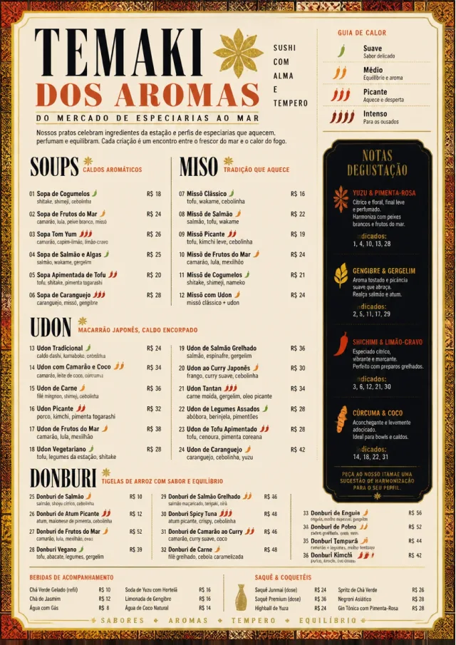 Spice Market Bold sushi-menu menu template preview