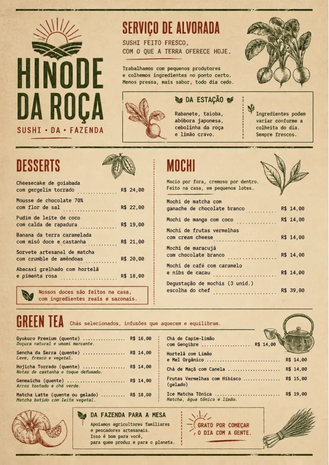 Farm Table Rustic sushi-menu menu template preview