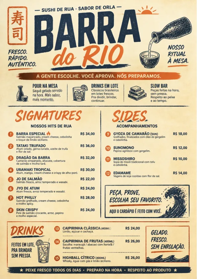 Street Stall Flyer sushi-menu menu template preview