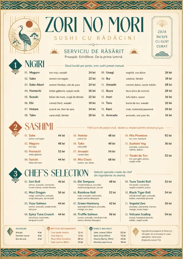 Heritage Tradition sushi-menu menu template preview