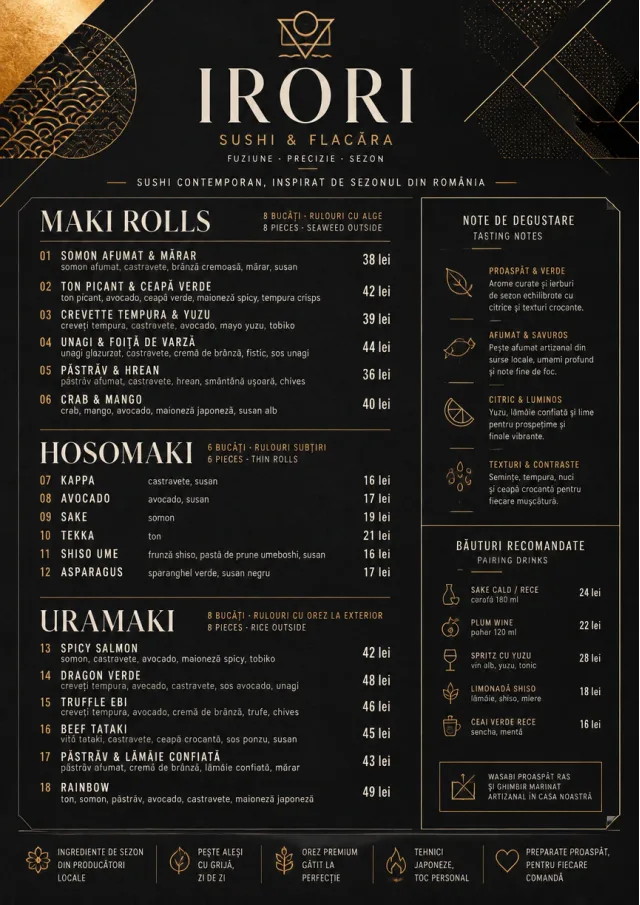 Modern Fusion sushi-menu menu template preview