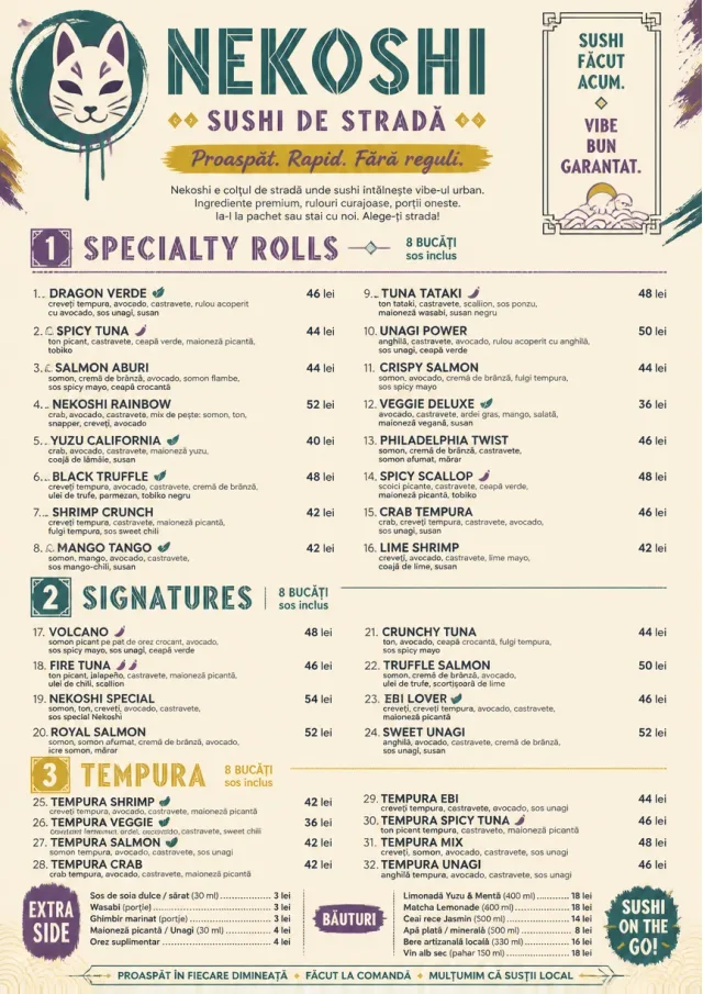 Street Stall Energy sushi-menu menu template preview