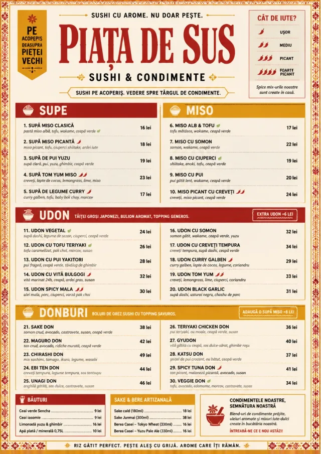 Spice Market Bold sushi-menu menu template preview