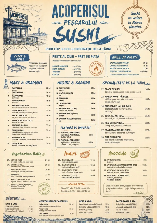 Coastal Regional sushi-menu menu template preview