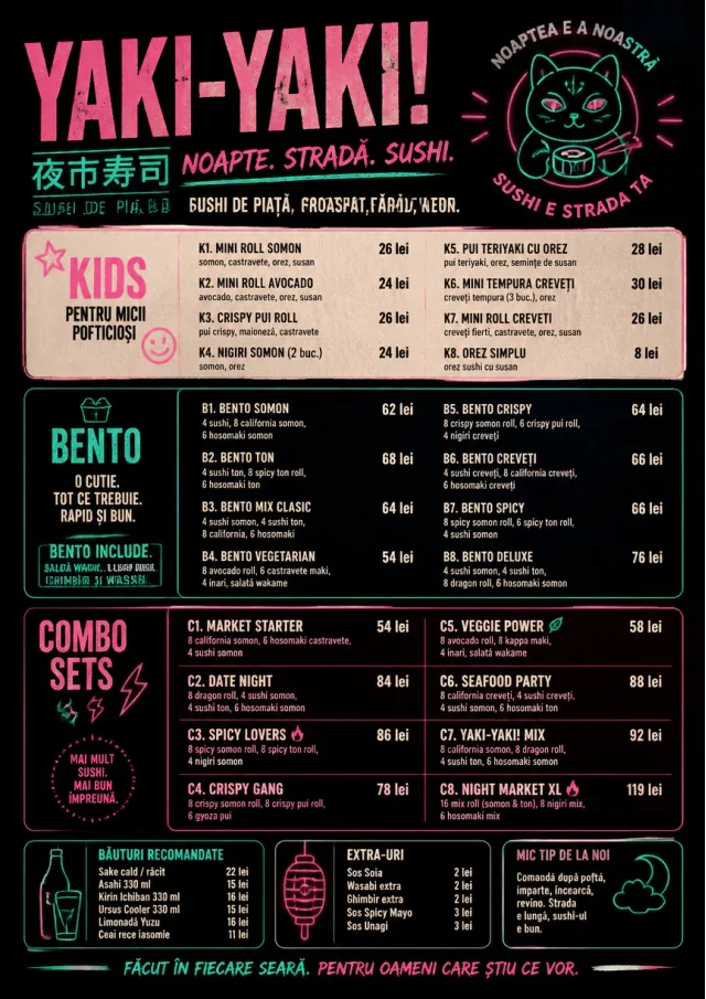 Night Market Neon sushi-menu menu template preview