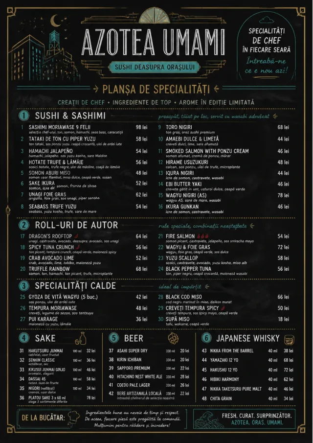 Chef Specials Board sushi-menu menu template preview