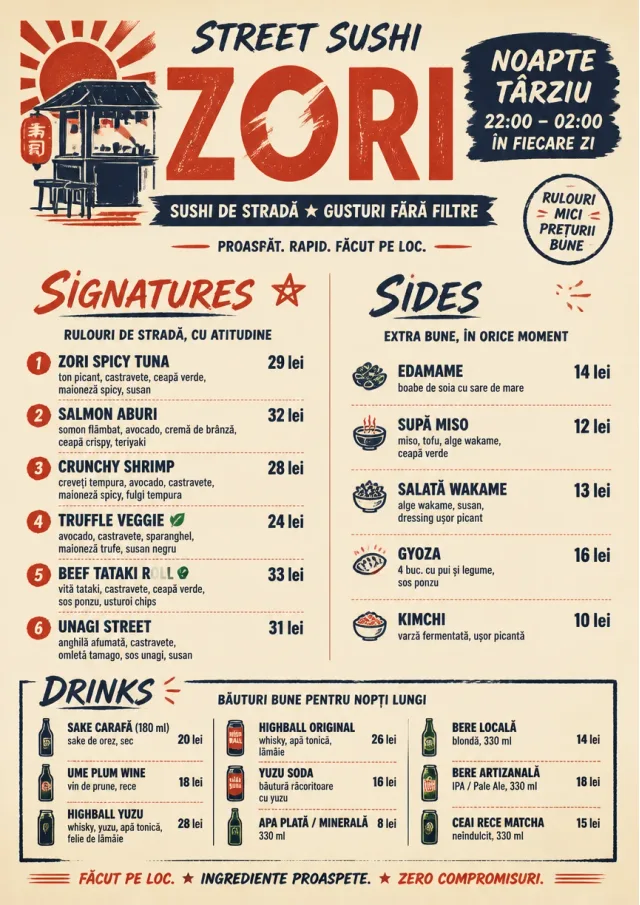 Street Stall Flyer sushi-menu menu template preview