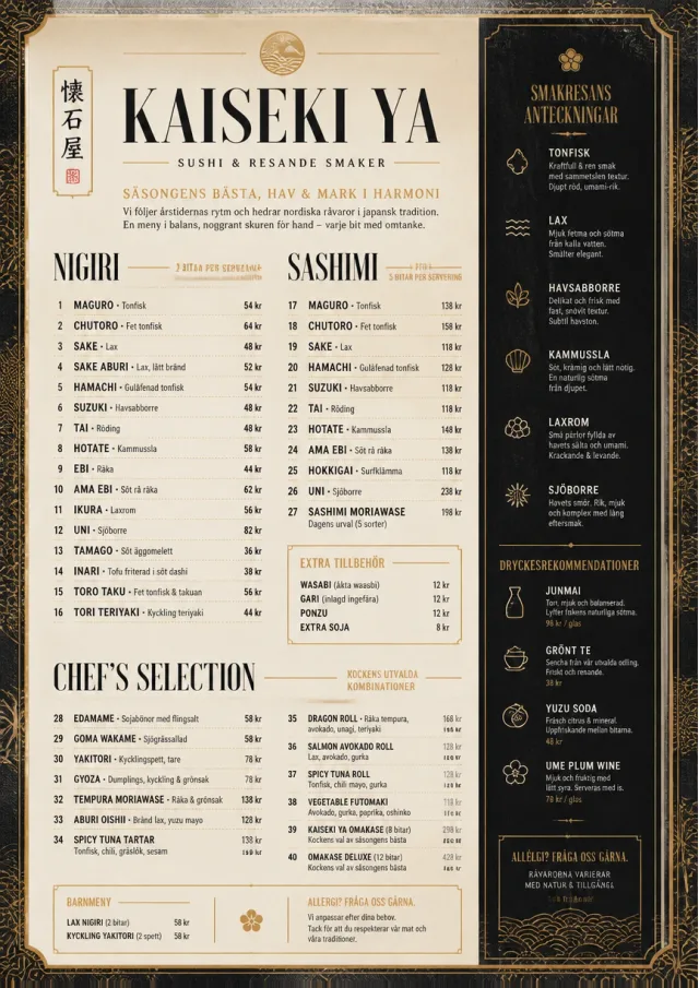 Heritage Tradition sushi-menu menu template preview