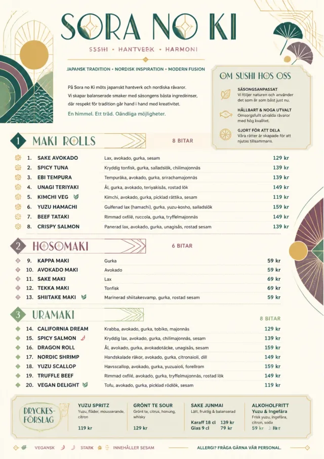 Modern Fusion sushi-menu menu template preview
