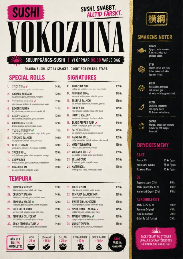 Street Stall Energy sushi-menu menu template preview