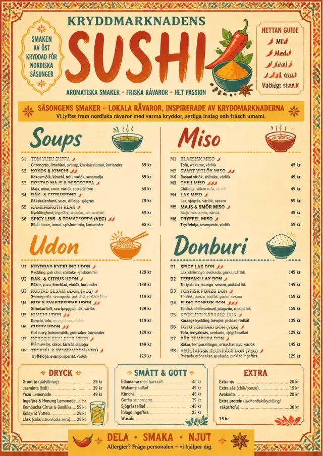 Spice Market Bold sushi-menu menu template preview