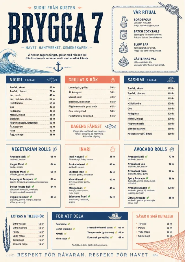 Coastal Regional sushi-menu menu template preview