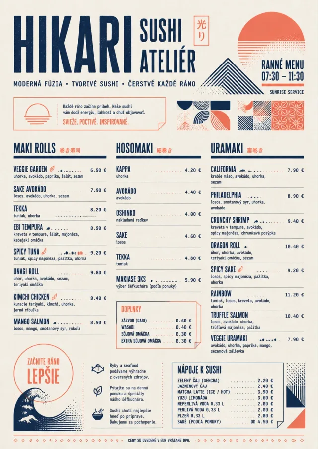 Modern Fusion sushi-menu menu template preview