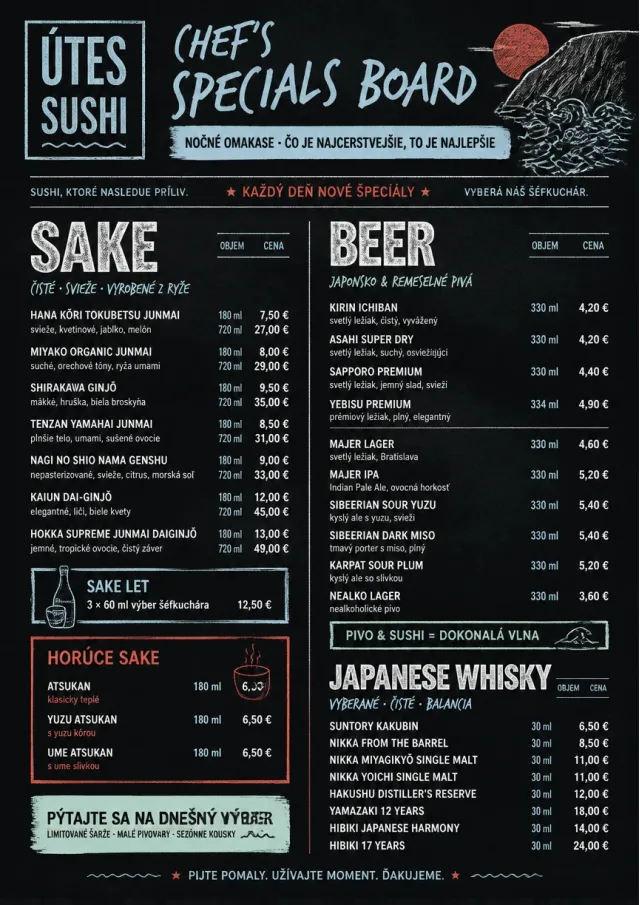 Chef Specials Board sushi-menu menu template preview