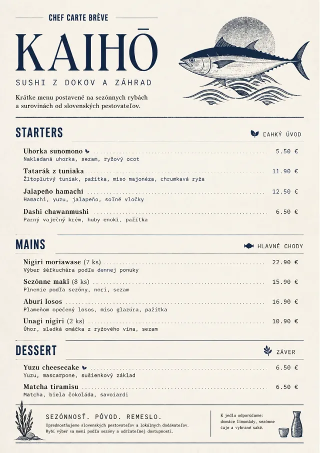 Chef Carte Brève sushi-menu menu template preview