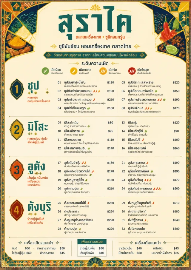 Spice Market Bold sushi-menu menu template preview