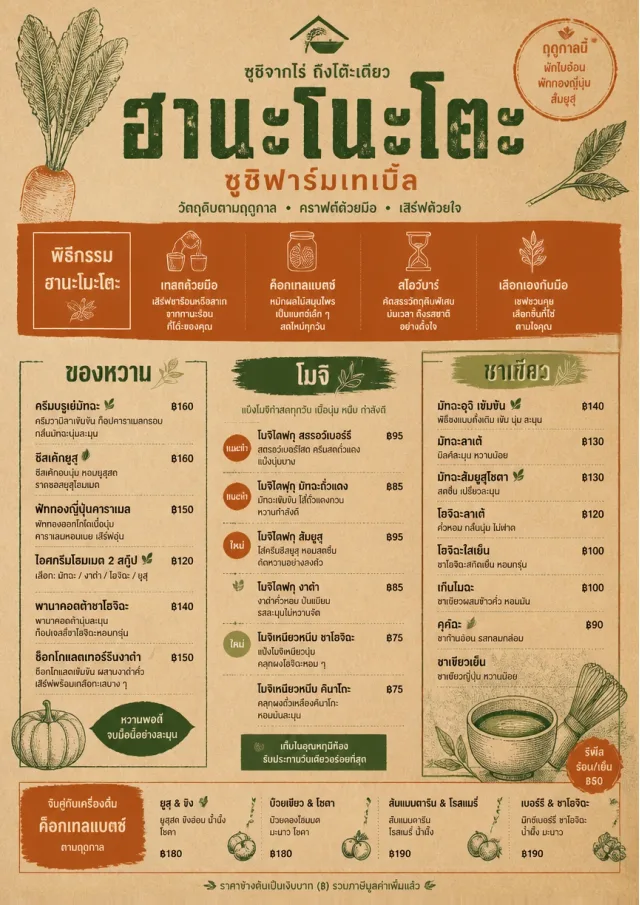 Farm Table Rustic sushi-menu menu template preview
