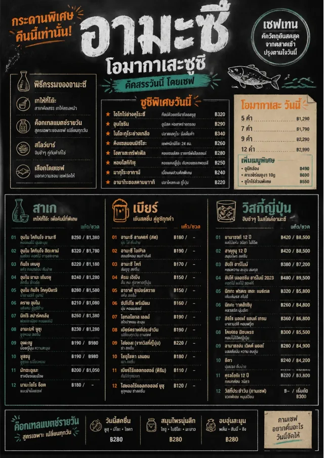 Chef Specials Board sushi-menu menu template preview