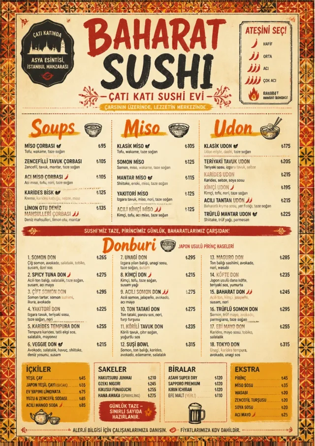 Spice Market Bold sushi-menu menu template preview