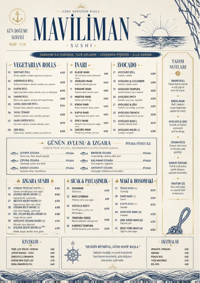 Coastal Regional sushi-menu menu template preview