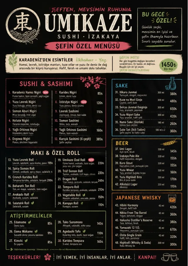 Chef Specials Board sushi-menu menu template preview