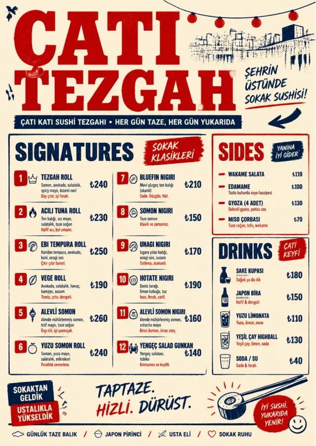 Street Stall Flyer sushi-menu menu template preview