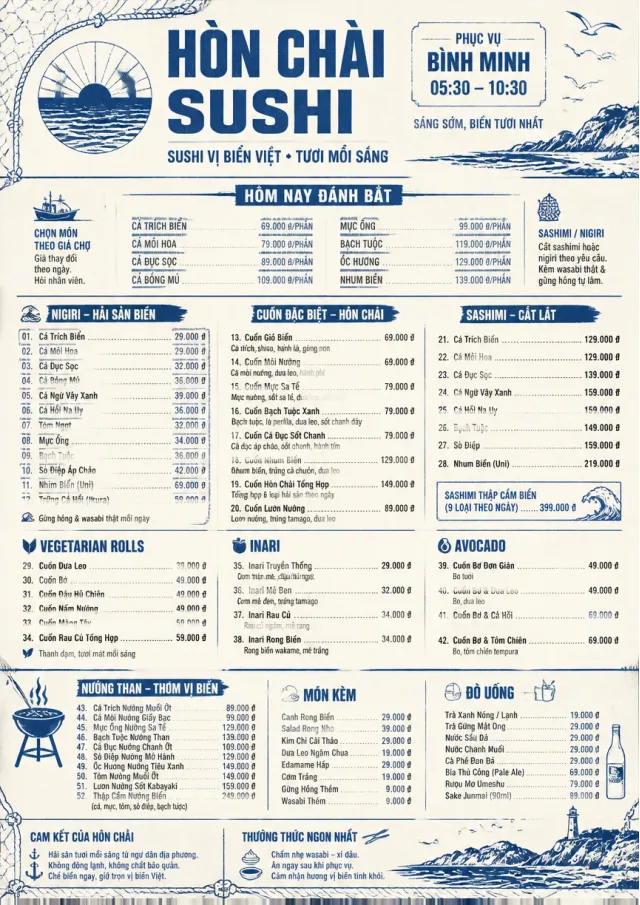 Coastal Regional sushi-menu menu template preview