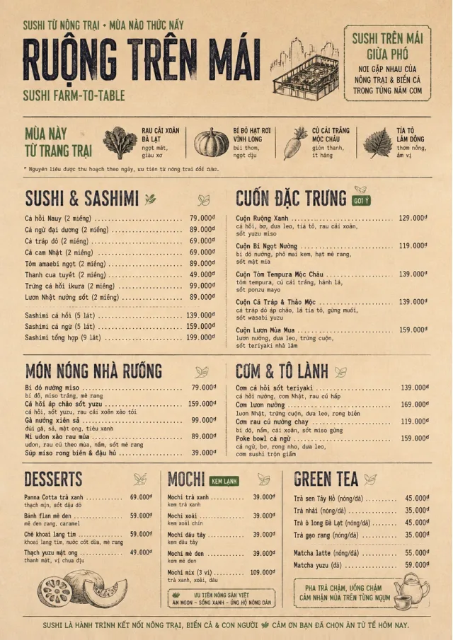 Farm Table Rustic sushi-menu menu template preview