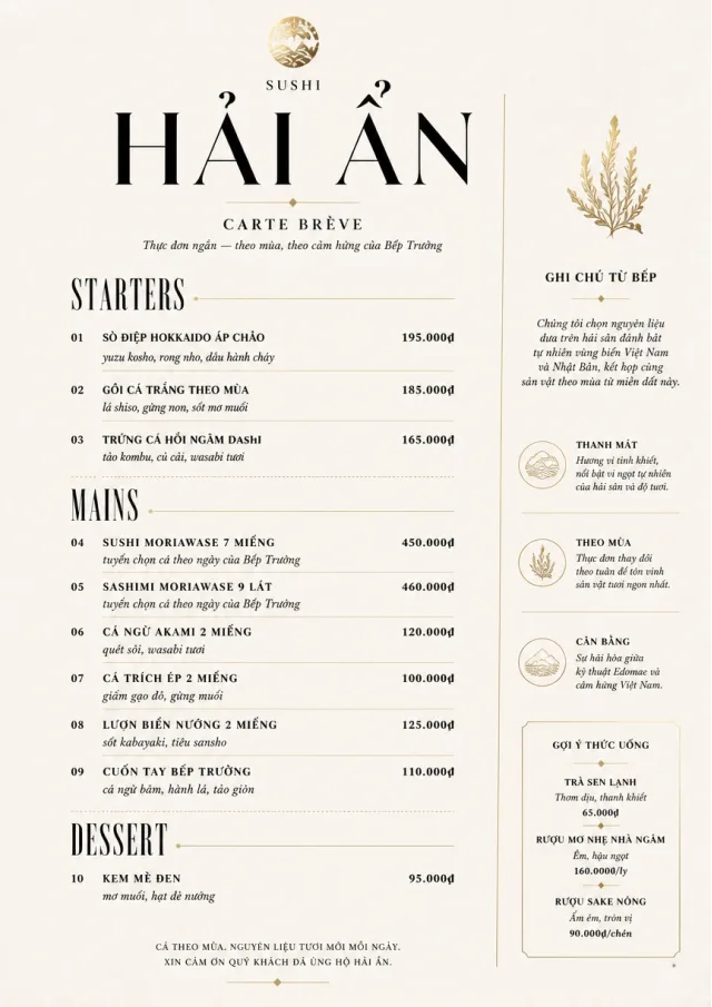 Chef Carte Brève sushi-menu menu template preview
