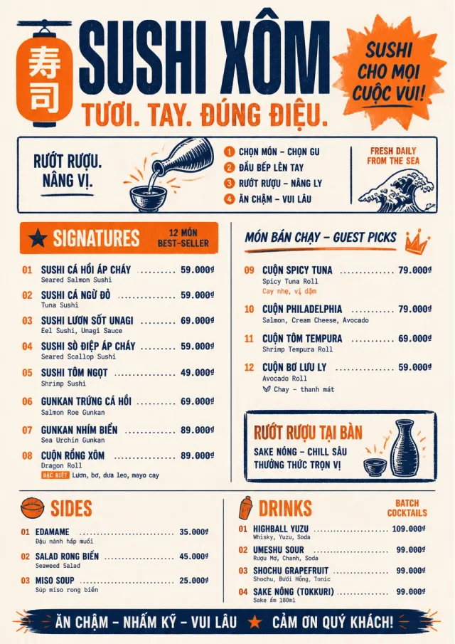 Street Stall Flyer sushi-menu menu template preview