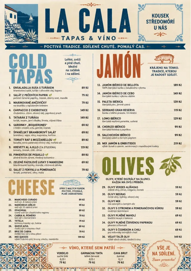 tapas heritage tradition tapas-menu menu template preview