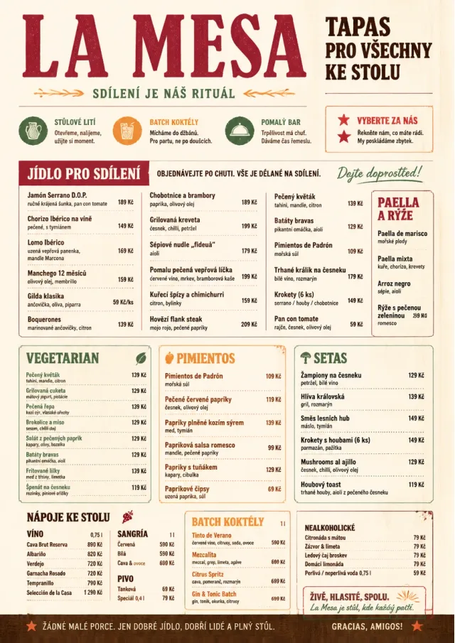 Family Style Feast tapas-menu menu template preview