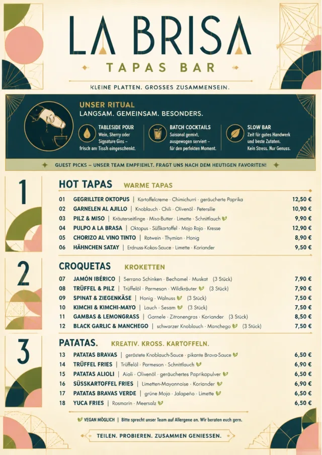 Modern Fusion tapas-menu menu template preview
