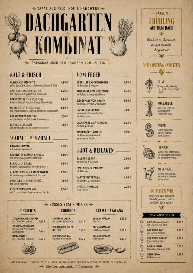 Farm Table Rustic tapas-menu menu template preview