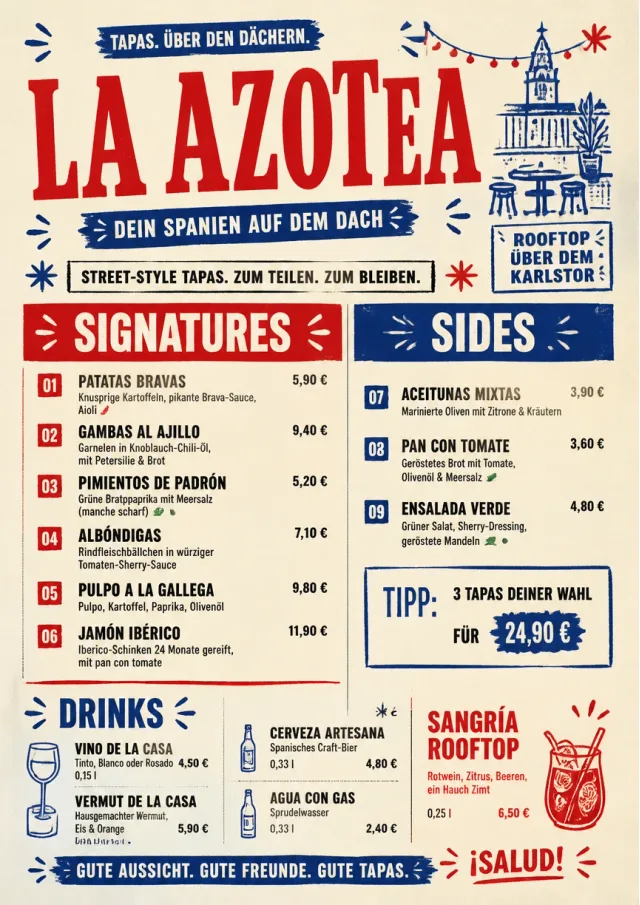 Street Stall Flyer tapas-menu menu template preview